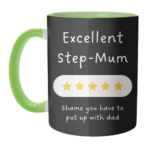 Excellent Step Mum Five Star Funny Quote Print - unique mug by Sundiva Designs