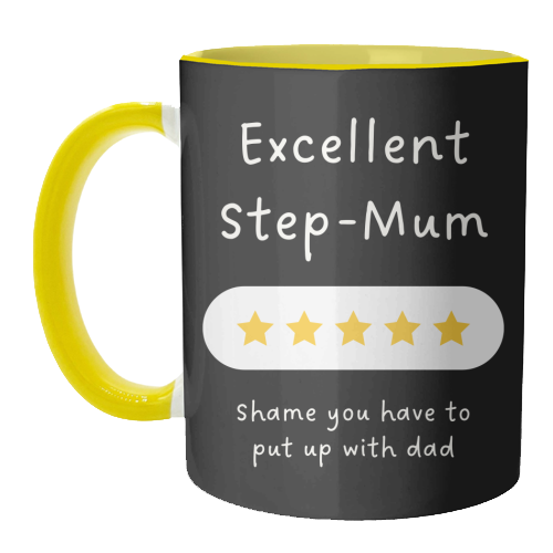 Excellent Step Mum Five Star Funny Quote Print - unique mug by Sundiva Designs
