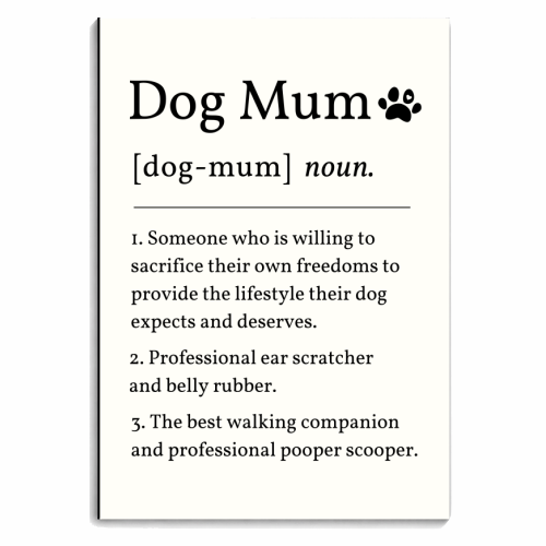 Dog Mum Definition Funny Dictionary Style Quote Print - personalised A4, A5, A6 notebook by Sundiva Designs
