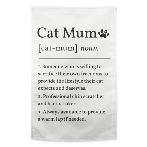Cat Mum Noun Definition Funny Dictionary - funny tea towel by Sundiva Designs