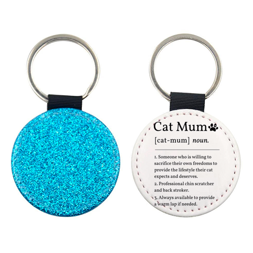 Cat Mum Noun Definition Funny Dictionary - keyring by Sundiva Designs