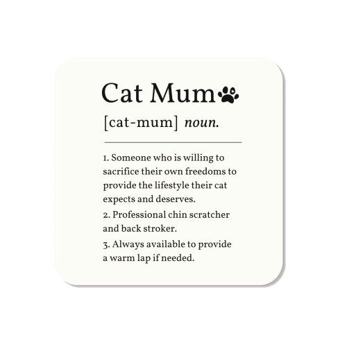 Cat Mum Noun Definition Funny Dictionary - Magnet by Sundiva Designs