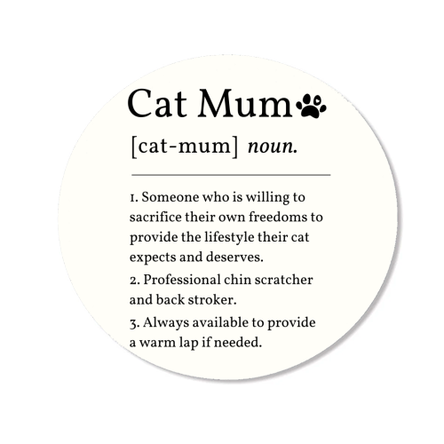 Cat Mum Noun Definition Funny Dictionary - Magnet by Sundiva Designs