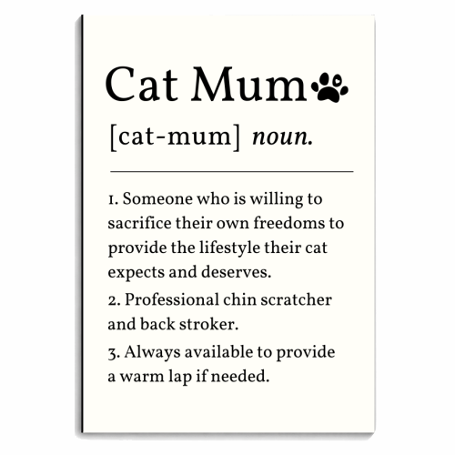 Cat Mum Noun Definition Funny Dictionary - personalised A4, A5, A6 notebook by Sundiva Designs