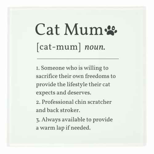 Cat Mum Noun Definition Funny Dictionary - personalised beer coaster by Sundiva Designs