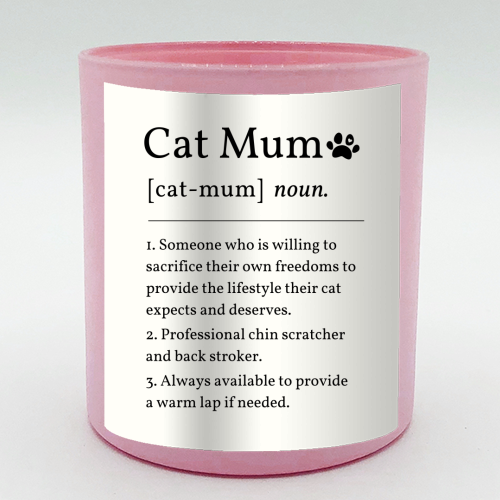 Cat Mum Noun Definition Funny Dictionary - scented candle by Sundiva Designs