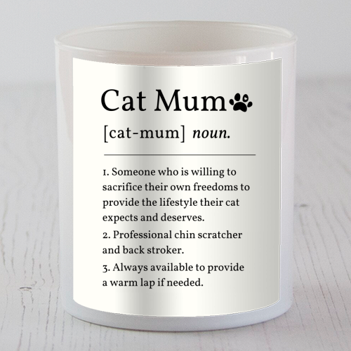 Cat Mum Noun Definition Funny Dictionary - scented candle by Sundiva Designs