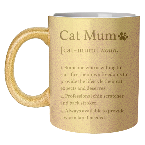 Cat Mum Noun Definition Funny Dictionary - unique mug by Sundiva Designs
