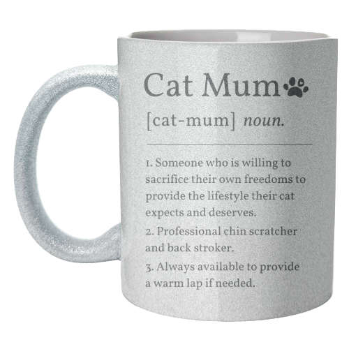Cat Mum Noun Definition Funny Dictionary - unique mug by Sundiva Designs