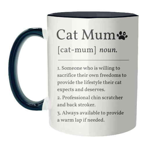 Cat Mum Noun Definition Funny Dictionary - unique mug by Sundiva Designs