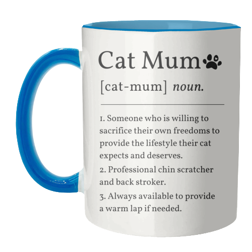 Cat Mum Noun Definition Funny Dictionary - unique mug by Sundiva Designs