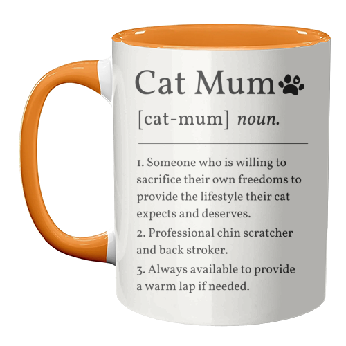 Cat Mum Noun Definition Funny Dictionary - unique mug by Sundiva Designs