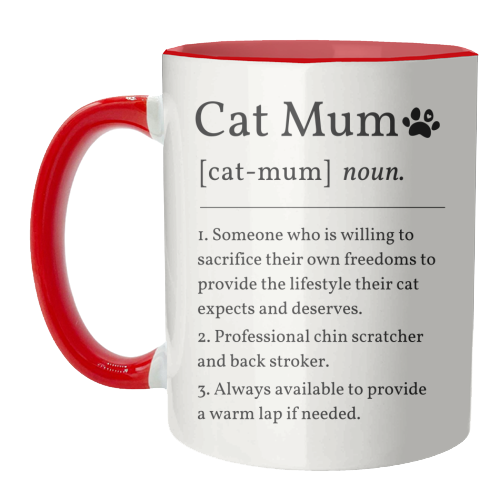 Cat Mum Noun Definition Funny Dictionary - unique mug by Sundiva Designs
