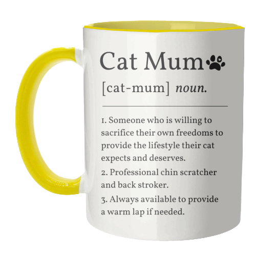 Cat Mum Noun Definition Funny Dictionary - unique mug by Sundiva Designs