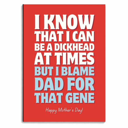I Blame Dad For That Gene Funny Mother's Day Quote - personalised A4, A5, A6 notebook by Sundiva Designs