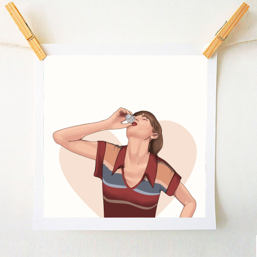 Here's To Getting Older But Never Wiser Funny Birthday Quote Print - A1 - A4 art print by Sundiva Designs