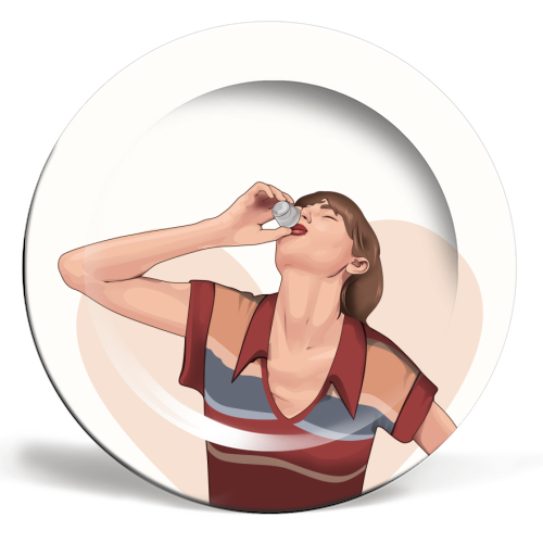 Here's To Getting Older But Never Wiser Funny Birthday Quote Print - ceramic dinner plate by Sundiva Designs