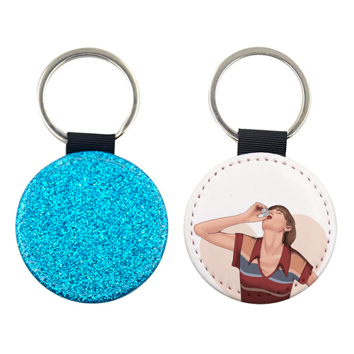 Here's To Getting Older But Never Wiser Funny Birthday Quote Print - keyring by Sundiva Designs