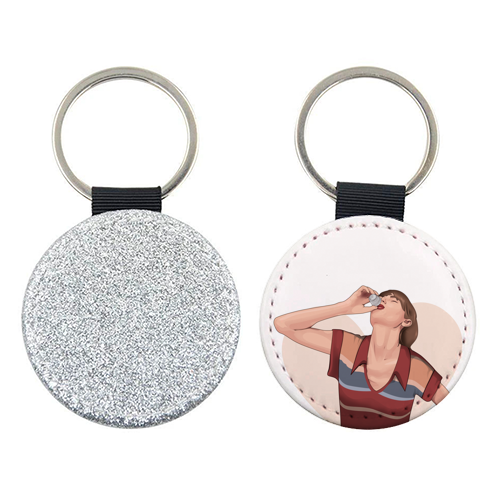 Here's To Getting Older But Never Wiser Funny Birthday Quote Print - keyring by Sundiva Designs