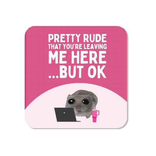 Pretty Rude That You're Leaving Me Funny Sad Hamster Meme - Magnet by Sundiva Designs