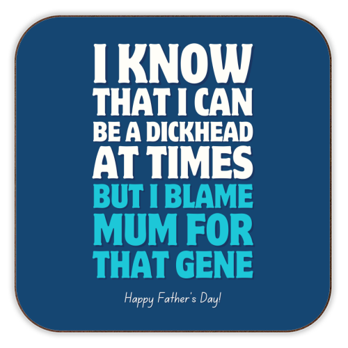 I Blame Mum Funny Father's Day - personalised beer coaster by Sundiva Designs
