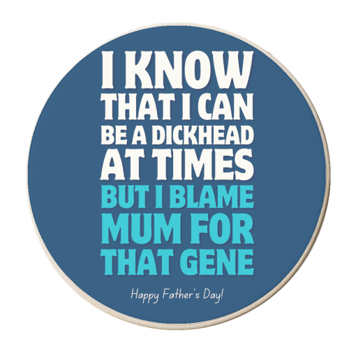 I Blame Mum Funny Father's Day - personalised beer coaster by Sundiva Designs