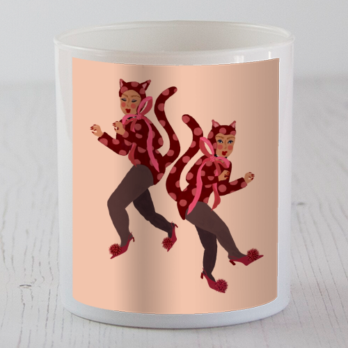 Cat Women - Blush Polka Catsuits - scented candle by Steph Pryor