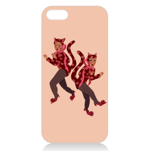 Cat Women - Blush Polka Catsuits - unique phone case by Steph Pryor