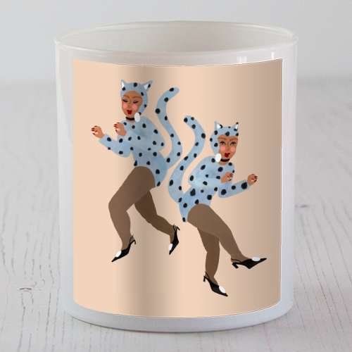 Cat Women - Blue Dalmatian Catsuit - scented candle by Steph Pryor
