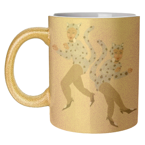 Cat Women - Blue Dalmatian Catsuit - unique mug by Steph Pryor