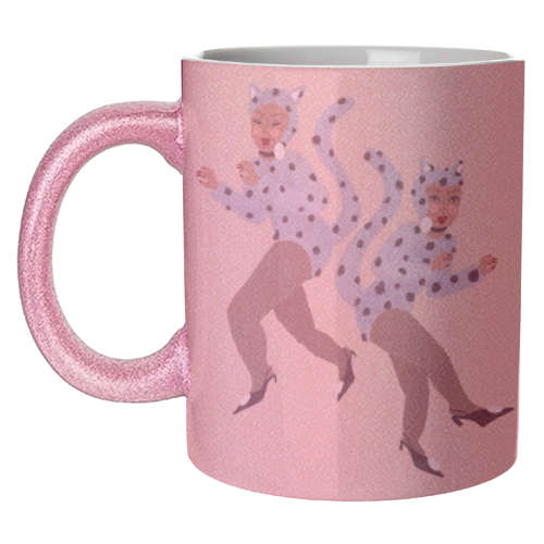 Cat Women - Blue Dalmatian Catsuit - unique mug by Steph Pryor