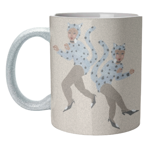 Cat Women - Blue Dalmatian Catsuit - unique mug by Steph Pryor