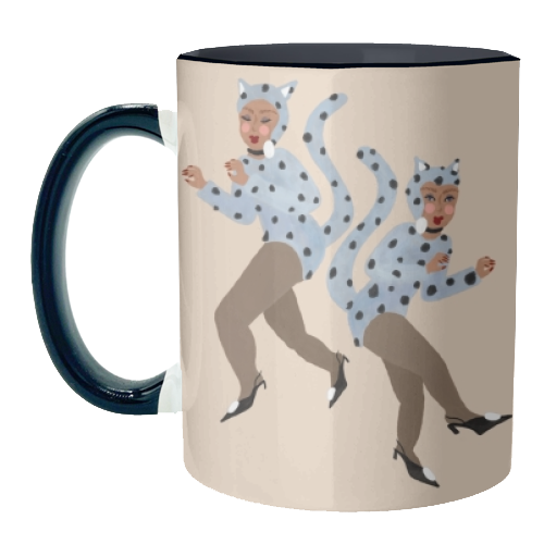 Cat Women - Blue Dalmatian Catsuit - unique mug by Steph Pryor