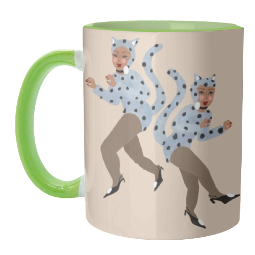 Cat Women - Blue Dalmatian Catsuit - unique mug by Steph Pryor