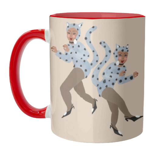 Cat Women - Blue Dalmatian Catsuit - unique mug by Steph Pryor
