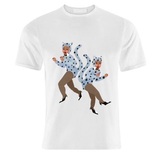 Cat Women - Blue Dalmatian Catsuit - unique t shirt by Steph Pryor