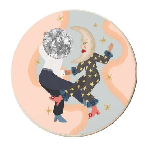 Disco Lovers Moon Dance - personalised beer coaster by Steph Pryor