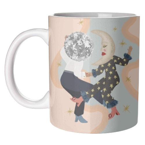 Disco Lovers Moon Dance - unique mug by Steph Pryor