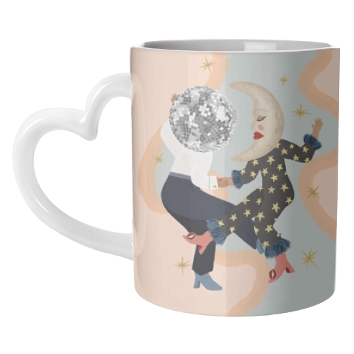 Disco Lovers Moon Dance - unique mug by Steph Pryor