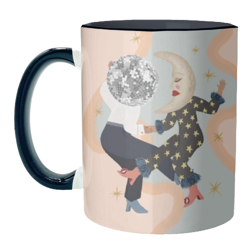 Disco Lovers Moon Dance - unique mug by Steph Pryor