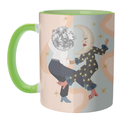 Disco Lovers Moon Dance - unique mug by Steph Pryor