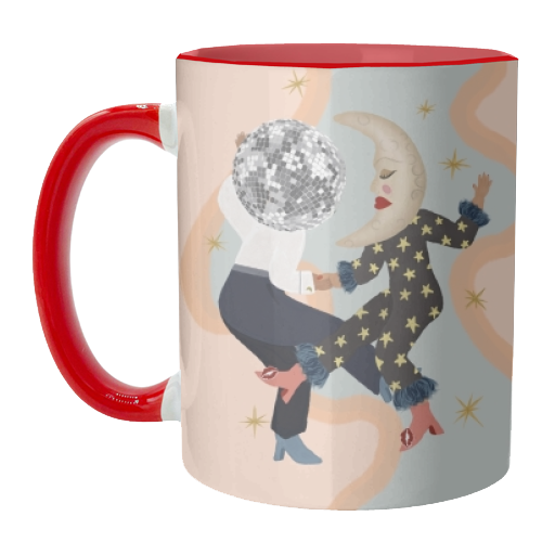 Disco Lovers Moon Dance - unique mug by Steph Pryor