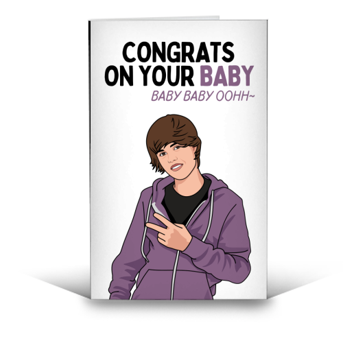 Congrats On Your Baby Baby Baby Ooh Funny New Baby Quote - funny greeting card by Sundiva Designs