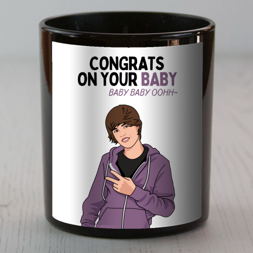 Congrats On Your Baby Baby Baby Ooh Funny New Baby Quote - scented candle by Sundiva Designs