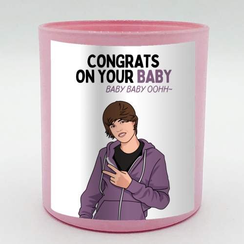 Congrats On Your Baby Baby Baby Ooh Funny New Baby Quote - scented candle by Sundiva Designs