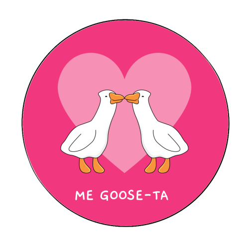 Me Goose-ta Funny Goose Couple Pun Quote - Circle Sticker by Sundiva Designs