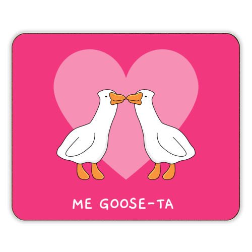 Me Goose-ta Funny Goose Couple Pun Quote - designer placemat by Sundiva Designs