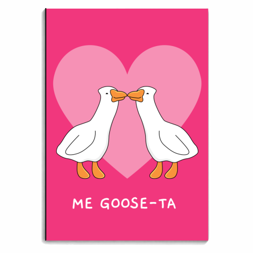 Me Goose-ta Funny Goose Couple Pun Quote - personalised A4, A5, A6 notebook by Sundiva Designs