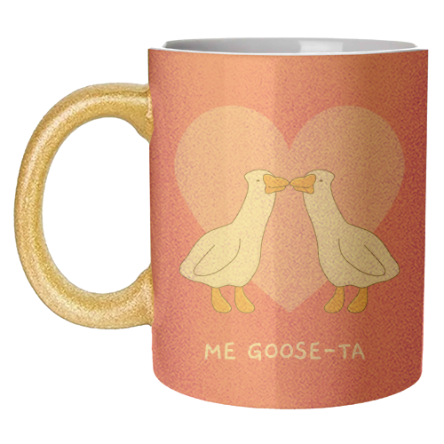 Me Goose-ta Funny Goose Couple Pun Quote - unique mug by Sundiva Designs