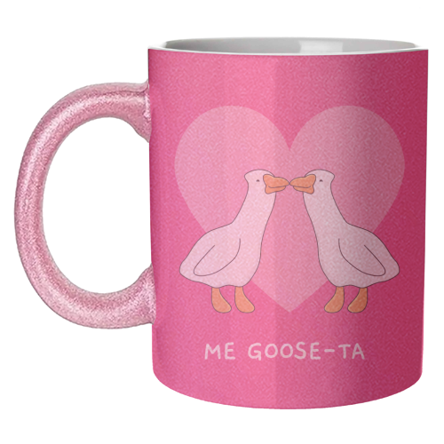Me Goose-ta Funny Goose Couple Pun Quote - unique mug by Sundiva Designs